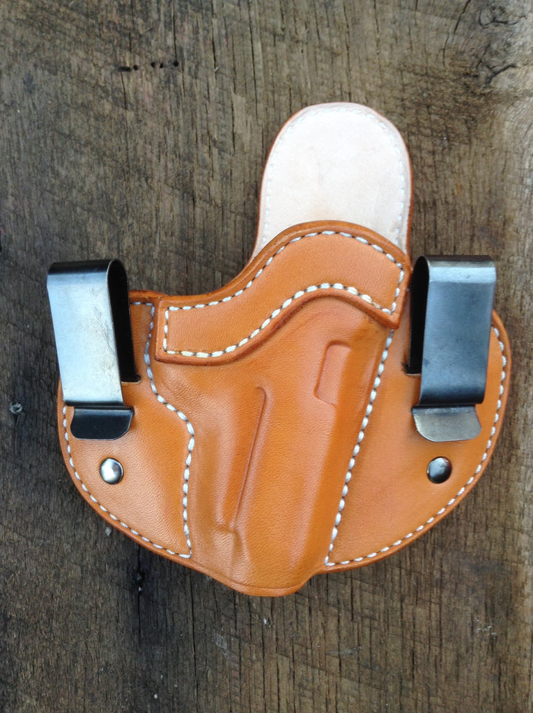 IWB pancake leather holster for Sig p938 pistol.
