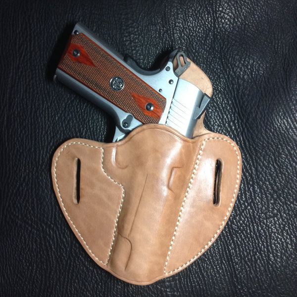 Natural horsehide OWB pancake holster for Ruger sr 1911 pistol.